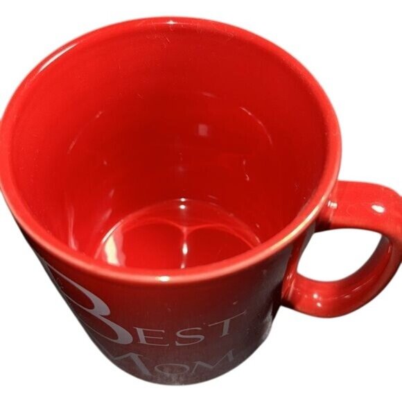 Red Best Mom Large Ceramic Mug By The Old Pottery Company - Picture 2 of 6